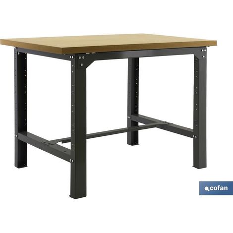 BANCO DE TRABAJO MADERA ANTRACITA L-1800 MM (1/4)