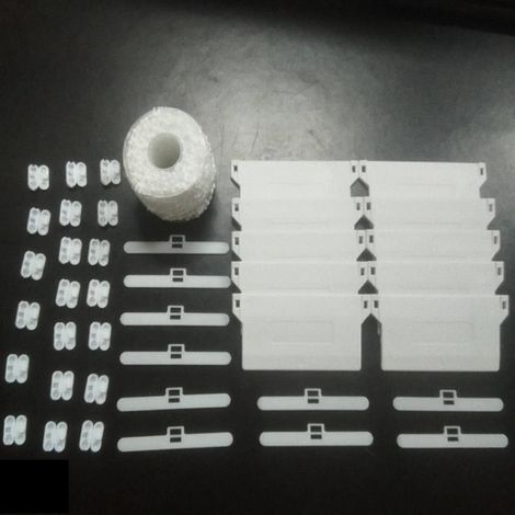 Accessoires pour stores verticaux, accessoires pour stores vénitiens verticaux, chaîne à billes, 20 mètres, plaque de base, 10 pièces, boucle à billes, 20 pièces, double suspension, 10 pièces. (1/5)
