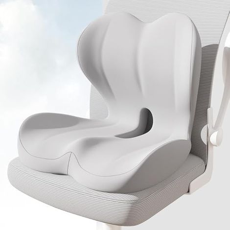Sciatica and Lumbar Cushion Memory Foam Seat Cushion Auto Office Chair with Back Support, Ergonomic Coccyx Pain Relief (1/5)