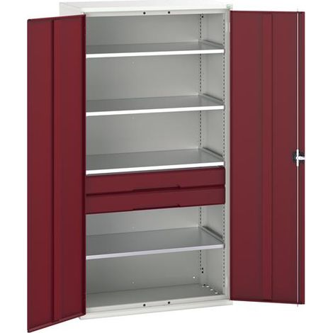 Bott 16926574.24 Verso Kitted Cupboard 4 Shelf + 2 Drawer 1050 x 2000mm Crimson Red