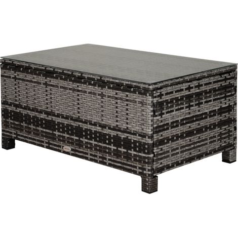 Table basse résine CARLY grise (1/4)