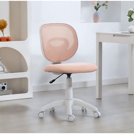 Silla de oficina ergonómica con respaldo en C, altura regulable, rosa, OKWISH (1/5)