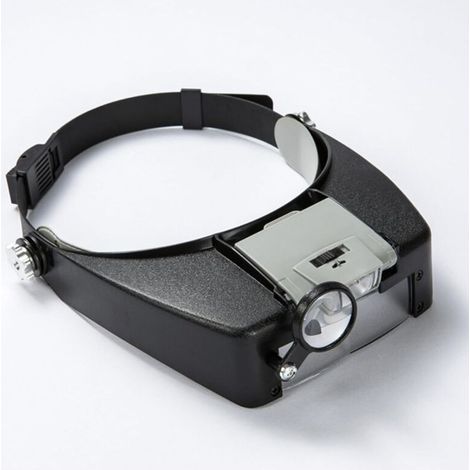 Headband Loupes 1.5X 3X 6.5X 8X Loupe Lunettes avec 2 Lampes LED Frontale pour Les Réparations Lecture Fabrication Bijoux UC24 (1/3)