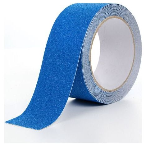 Ruban antidérapant en PVC bleu 5m x 5cm pour escaliers, marches, sols, décoration de sécurité (1/4)