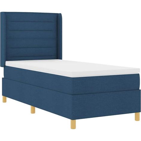 Matelas à ressorts avec bande lumineuse LED bleue, 80 x 200 cm, revêtement en tissu (1/5)