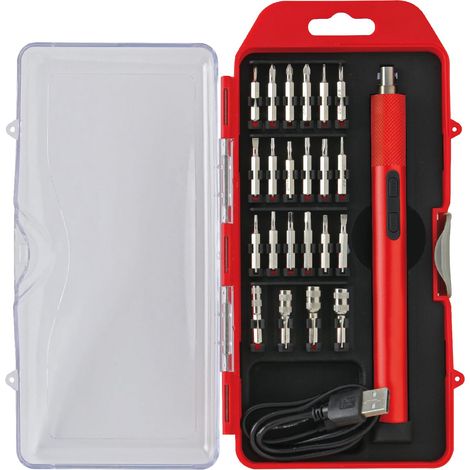 Valex Cacciavite di Precisione a Batteria al Litio 4V – Mini Avvitatore Elettrico con 18 Bit, 4 Bussole, Luce LED, Ricarica USB-C, Corpo in Alluminio, Reversibile per Avvitare e Svitare (1/5)