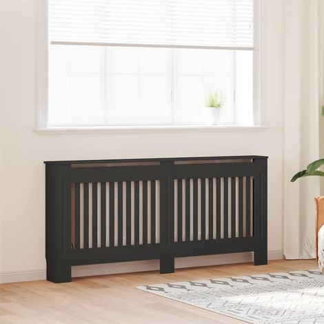 Radiator Cover 2 pcs Black 172 x 19 x 81.5 cm Engineered Wood vidaXL