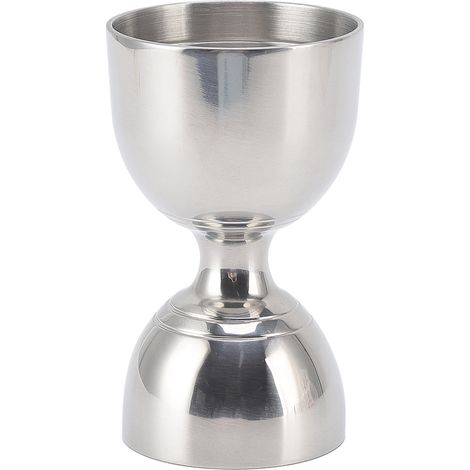 Cocktail-Jigger aus Edelstahl, 30/60 ml, hochpräzises Messwerkzeug für Getränke, Weithalsdesign, silberfarben (1/5)