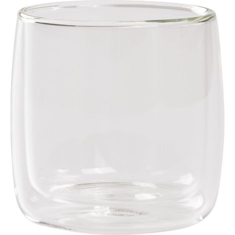 No Bilia Set 4 Bicchieri Tumbler in Vetro Borosilicato a Doppia Parete Trasparente - Design Moderno ed Elegante per Bevande Calde e Fredde NB-4X