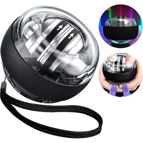 Trade Shop - Handgelenk-Widerstandstrainingsball mit LED-Kreisel, Anti-Stress-Entspannung - (1/5)
