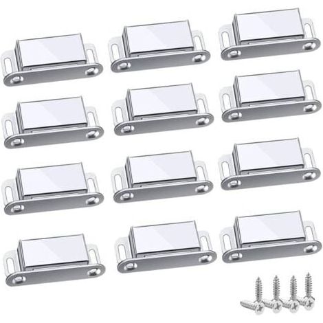 - Loquet Magnetique, 12 Pièces Aimants loqueteaux magnétiques Placard Aimant Puissant Robuste Jusqu'à 6kg, Pour Tiroirs Porte de Douche Aimanté Armoire Placard, Cabinet, Meubles (45mm-12pc)