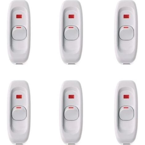 6 interrupteurs blancs, interrupteurs de lampe de chevet, interrupteurs LED pour petits appareils électroménagers (1/3)