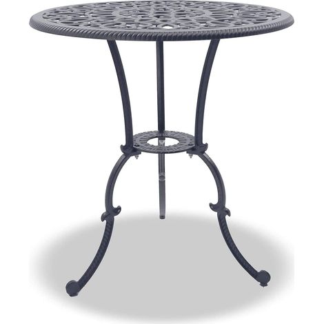 Homeology BANGUI Garden & Patio Grey Cast Aluminium Bistro Table (1/4)