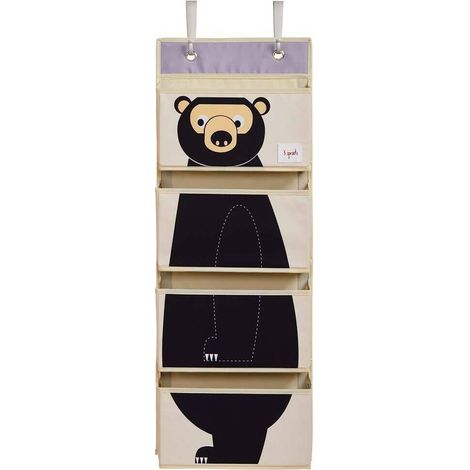Organizer da parete 3 sprouts orso 94x35 cm cotone 4 tasche