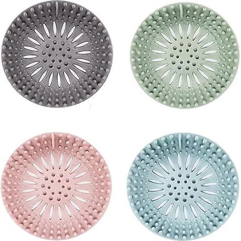 Grilles de bonde de douche, crépine d'évier, lot de 4 récupérateurs de cheveux pour bonde de douche, durables (1/3)