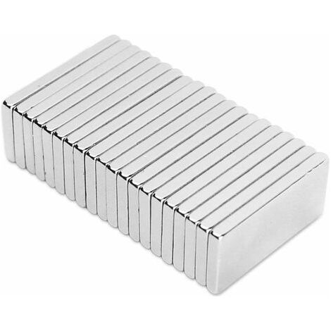 Aimant Néodyme - 20x10x2mm - Revêtement Nickel Cuivre - Pour Bricolage Et Loisirs Créatifs - Lot De 20 Pièces (1/5)