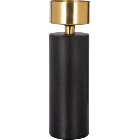 Bougeoir Tess Design Élégant - Noir mat avec touche dorée (1/5)