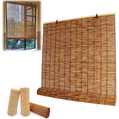 Store enrouleur bambou marron 100x160 cm – Lattes tissées pour filtration lumière – Facile à nettoyer et à attacher (1/5)