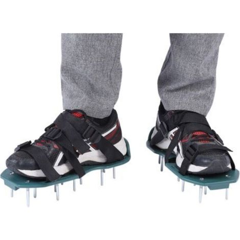 Paar Rasenlüfter-Sandalen, Bodenlüfter, Spikeschuhe, Gartengerät (3 Riemen)