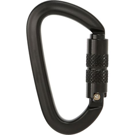 Karabinerhaken mit Klettersicherheitsverschluss aus Aluminiumlegierung, D-förmig, für Hängematten-Schlüsselanhänger, schwarz, mit automatischer Verriegelung (1/5)