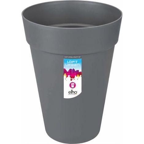 ELHO Pot de fleurs rond haut Loft Urban - Ø 35 cm - Gris anthracite (1/10)