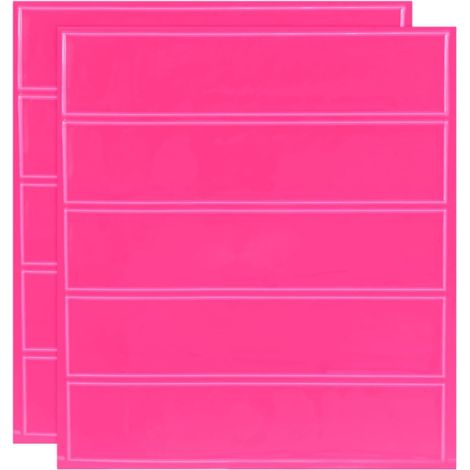 Autocollants réfléchissants, autocollants de signalisation nocturne auto-adhésifs et imperméables, 11,5 cm x 2,5 cm, bandes réfléchissantes de sécurité pour sacs à dos, vélos, casques (rose, lot de 2) (1/5)