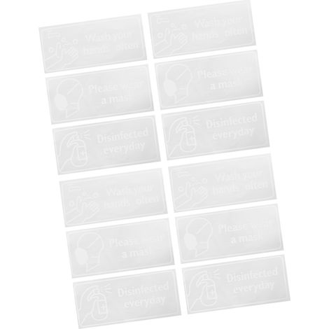Set mit 4 Warnschildern in englischer Sprache, Sicherheitsaufkleber für Schaufenster und öffentliche Plätze (1/5)