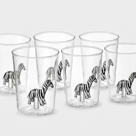 Lot de 6 verres en verre décorés artisanaux Zezè (1/3)