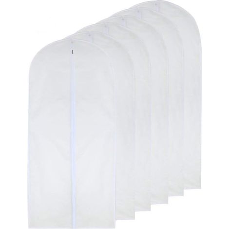 Housses de vêtements 60cm x 100cm (Paquet de 6) Anti Mites Transparente Résiste à l'humidité Peut être utilisé pour protéger Les Robes, Les Manteaux, Les Costumes et Les Manteaux (1/5)