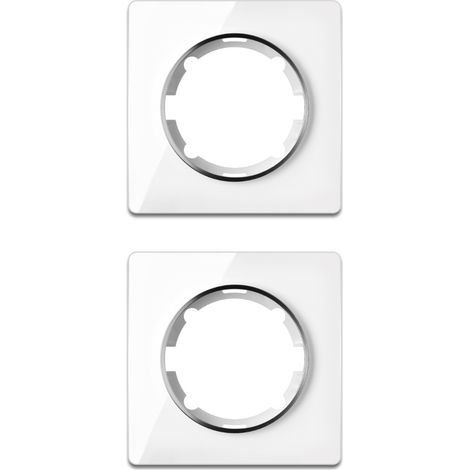 Plaque de finition Garda, en verre, 1 poste, encastré (lot de 2) - blanc