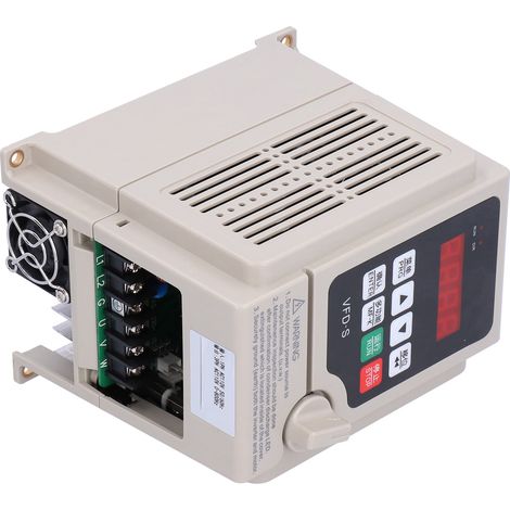 Variateur de fréquence 0,4kW, entrée monophasée 110V, sortie triphasée, onduleur JLS-S-1S, contrôle moteur industriel, vitesse variable, compact et fiable. (1/5)