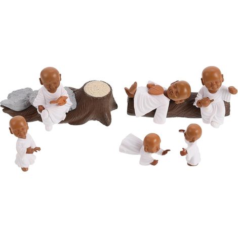 de 8 petites statues d coratives de moines en plastique (1/5)