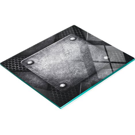 Tabla de cocina de vidrio templado con gr谩ficos decorativos y estampado met谩lico, 60x52 cm. (1/5)