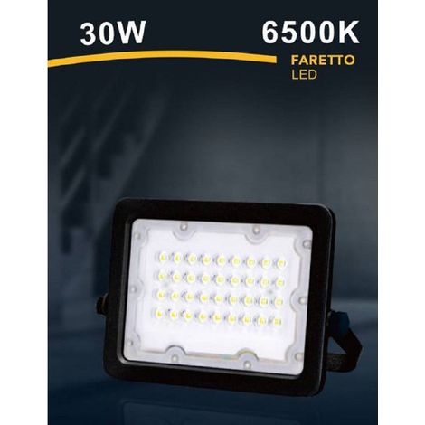 Faro Faretto Led Projet External Nero 30w Ip65 Luce 6500k 4000k 3000k Fs30w-n