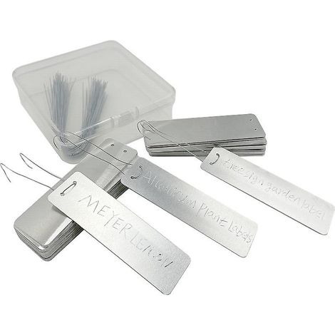 aluminum Plant Label, 100pcs Metal Plant Labels Aluminum Tree Tags With Metal Wires Double-sided Write On Metal Tags For Plant Markers, Tree Tags, (1/5)
