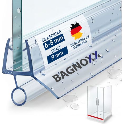Duschdichtung Schleiflippendichtung Transparent Wasserabweisprofil für Türdichtung unten, Duschlippe aus PVC - für 6mm Glasstärke (1/5)
