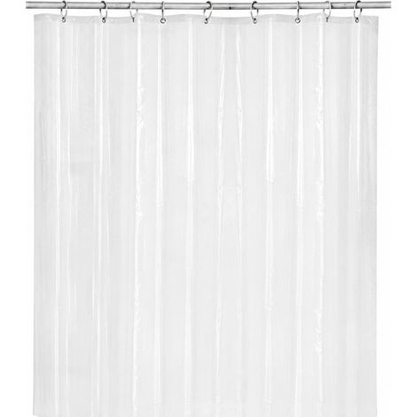 Doublure de rideau de douche transparente en PEVA, aimantée et lestée, résistante aux moisissures, imperméable, 72 x 72 pouces (1/4)