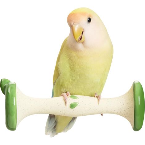 Soporte de cerámica con forma de manzana para loros, ideal para afilarles el pico y recortarles las uñas. Accesorios para jaulas de loros, periquitos, cacatúas, agapornis y otras aves pequeñas y media