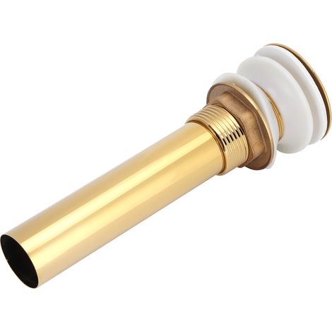 Bouchon de vidange anti-obstruction pour lavabo et évier de salle de bain, accessoire anti-débordement, couleur or (clapet sans trou) (1/5)