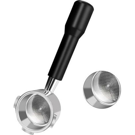Porte-filtre Philorn sans fond 51 mm à 3 oreilles, avec tamis à café moulu - Compatible avec les machines DeLonghi Dedica EC680/EC685, et tamis en acier inoxydable (1/5)