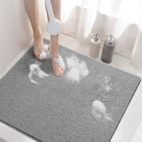 60x60cm Tapis de Douche Antiderapant, Tapis de Baignoire Antidérapant avec Drain, Doux PVC Luffa Tapis de Bain pour Salle de Ba (1/5)