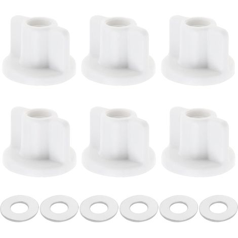 6 sets Kit de Rondelles d'écrou Arrière de Siège de Toilette Filetage M6 Fixation Inférieure Siège de Toilette Matériel de Toilette pour Charnières de Siège de Toilette à Montage Supérieur (1/5)