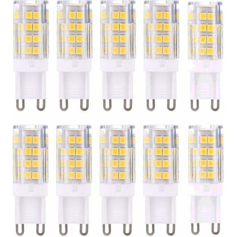 Lot de 10 ampoules LED G9 3W, blanc froid 6500K, non dimmables, équivalent à 33W halogène, classe B, pour éclairage domestique, 220V (1/5)