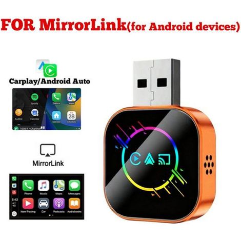 Adaptateur Carplay - Sans Fil - Compatible Mirror Link Et Android Auto - Plug And Play - Métal - 1 Pièce (1/5)