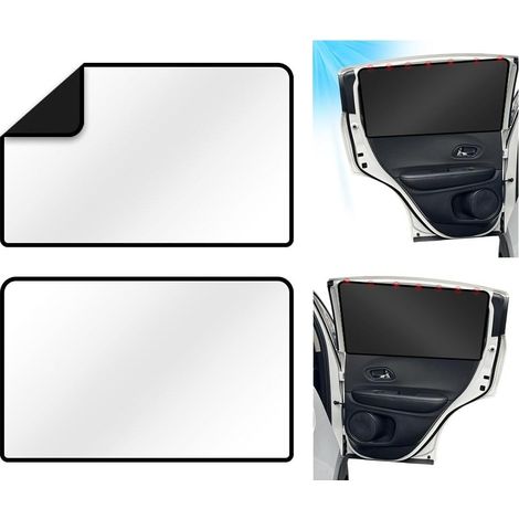 Pare Soleil Voiture Bébé, 2PCS Rideau Pare-Soleil de Voiture avec Magnétique avec Protection UV Rideaux fenêtres de Protection Solaire de Voiture Enfants Adultes, Animaux,Argent (1/5)