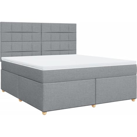 Maison Exclusive - Sommier à lattes de lit avec matelas Gris clair 180x200cm Tissu (1/5)