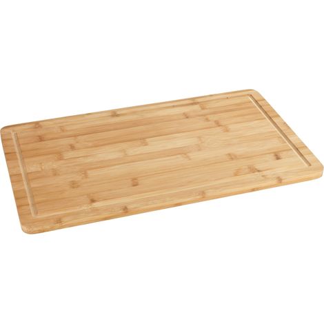 WENKO Tavola da taglio in legno, grande tavola da taglio in bambù con scanalature, Bambù, 30 x 52 cm, Marrone (1/6)
