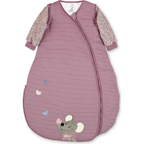 Sterntaler Sacco nanna in jersey, Mabel Il Topolino, Maniche rimovibili, Termoregolante, Chiusura a cerniera, Taglia: 110 cm, Rosa (1/5)