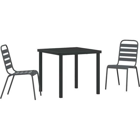 Maison Exclusive - Conjunto de Comedor de Jardín 3 pcs Antracita (1/5)