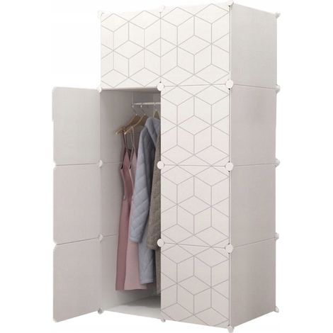 Modularer Kleiderschrank Geometric, großer, geräumiger Kleiderschrank für Spielzeug